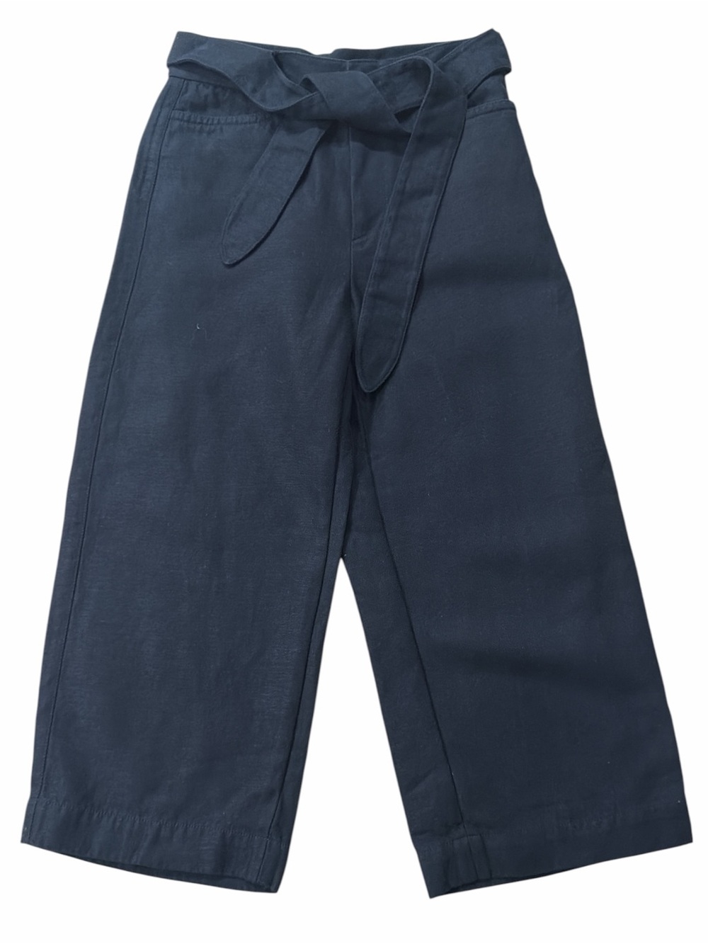 Vince Linen Blend Black Wide-Leg Tie-Waist Pants